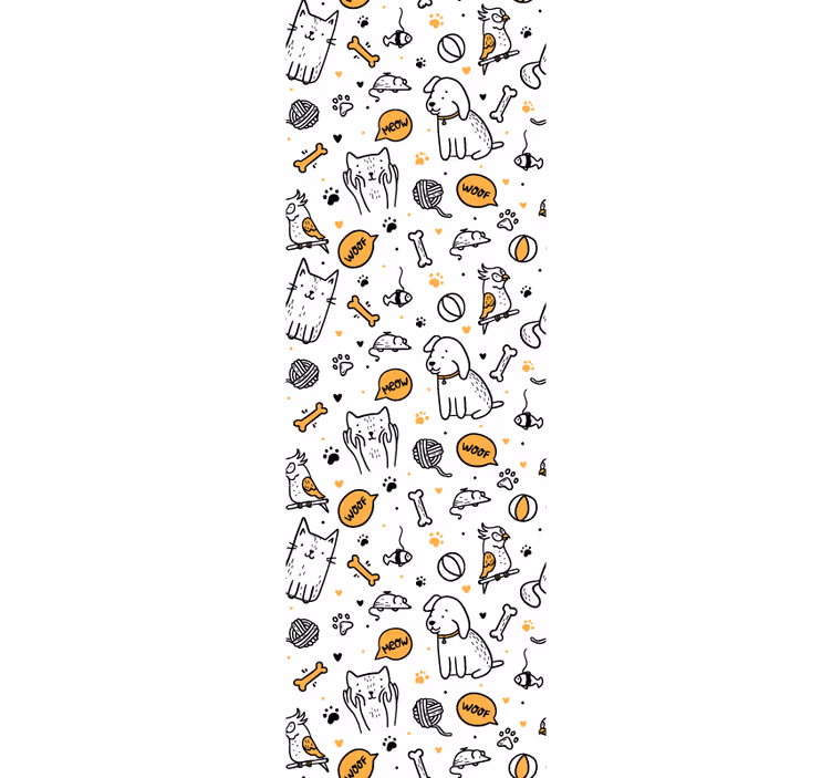 Papier peint animaux art doodle d'animaux de compagnie - TenStickers