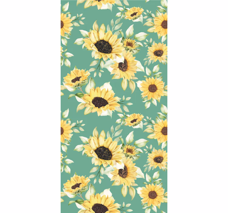 Papier peint floral fleurs de tournesol - TenStickers