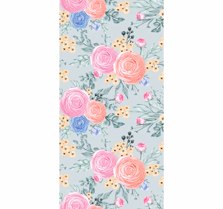 Papier peint floral imprimé bouquet de fleurs - TenStickers