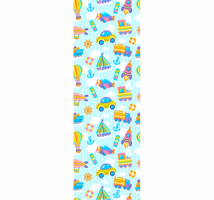 Papier peint chambre enfant transport ludique - TenStickers