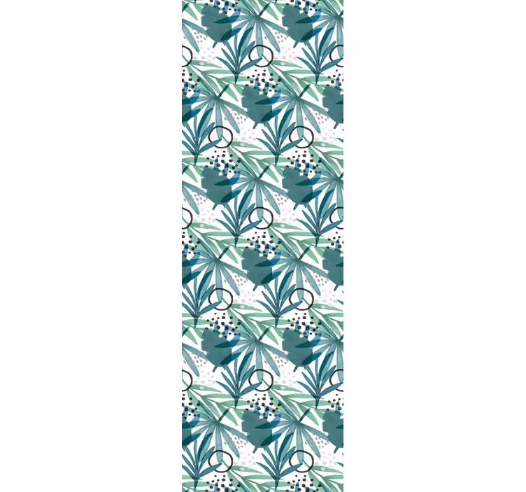 Papier peint feuillage tropical géométrique - TenStickers
