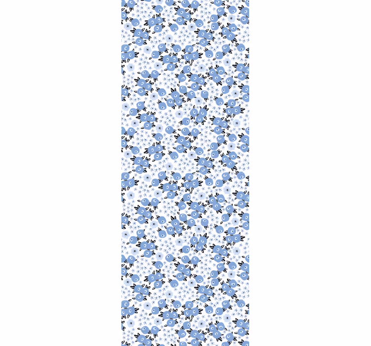 Papier peint fleur Vintage vieilles fleurs bleues - TenStickers