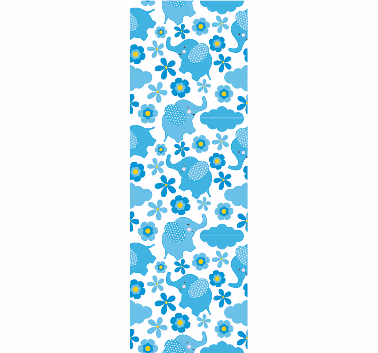 Papier peint chambre bébé motifs de fleurs d'éléphant - TenStickers