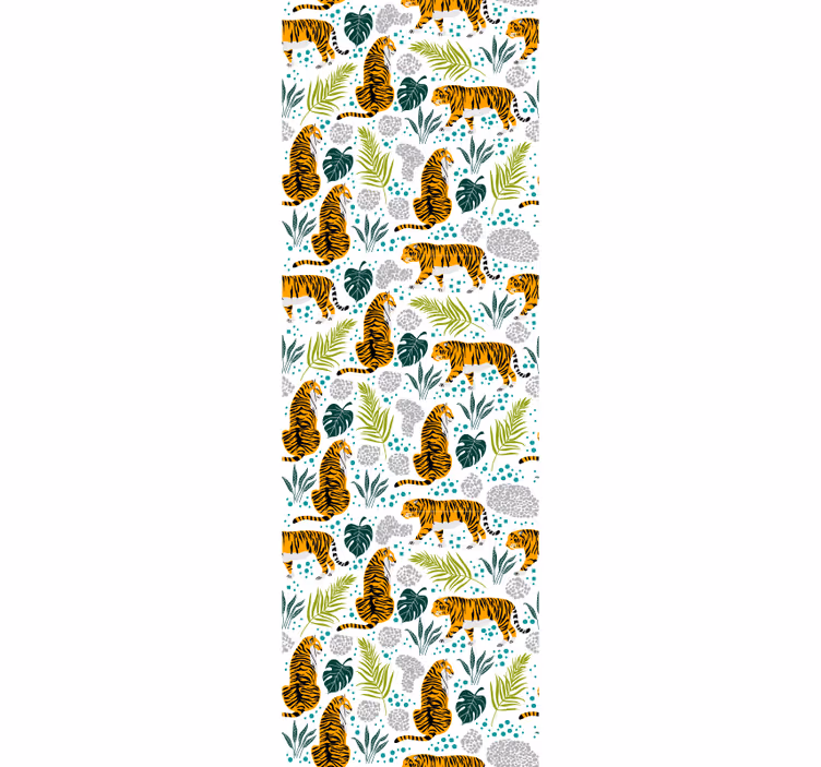 Papier peint animaux tigres et feuillage - TenStickers