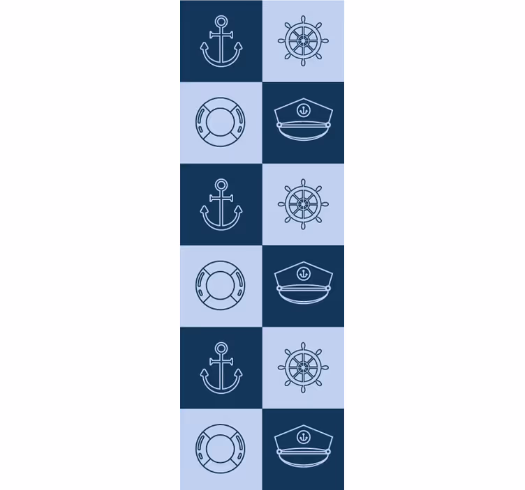 Papier peint carreaux de ciment motif de tuile nautique - TenStickers