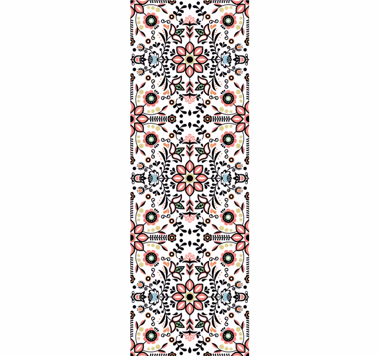 Papier peint coloré symboles fleurs polonaises - TenStickers