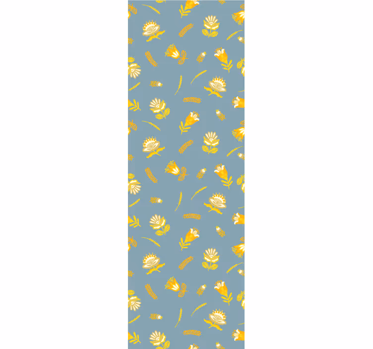 Papier peint fleur Symboles de fleurs polonaises jaunes - TenStickers