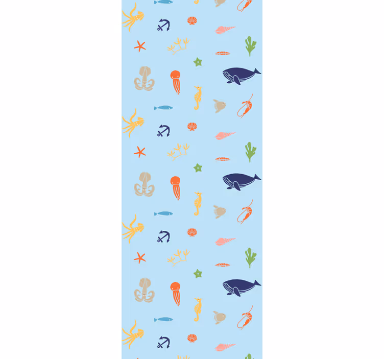 Papier peint enfant Petit poisson fond bleu - TenStickers