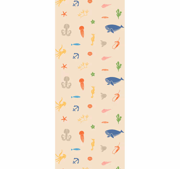 Papier peint enfant Fond clair de couleur poisson - TenStickers