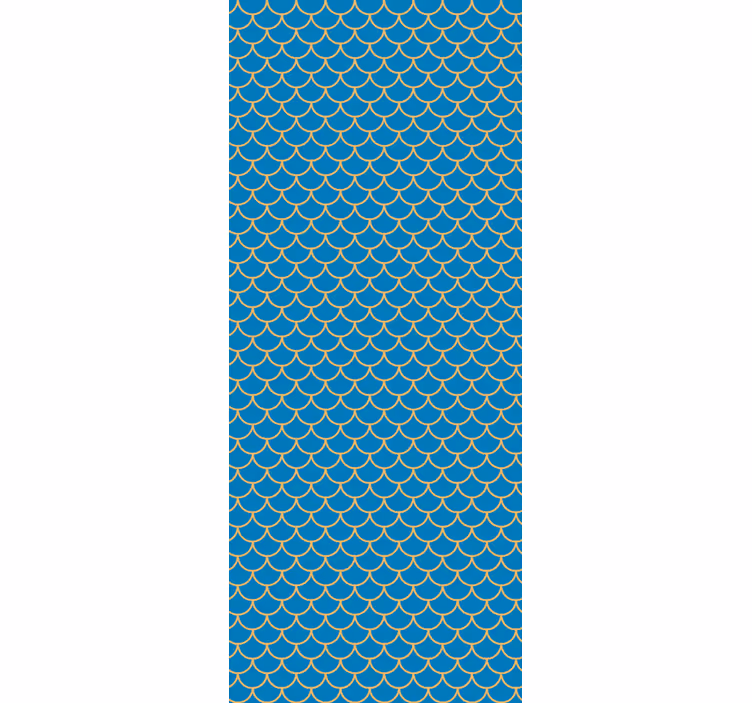 Papier peint bleu style écailles de poisson - TenStickers