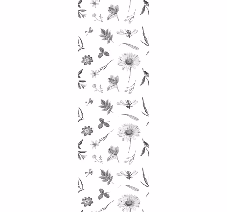 Papier peint floral croquis floraux - TenStickers