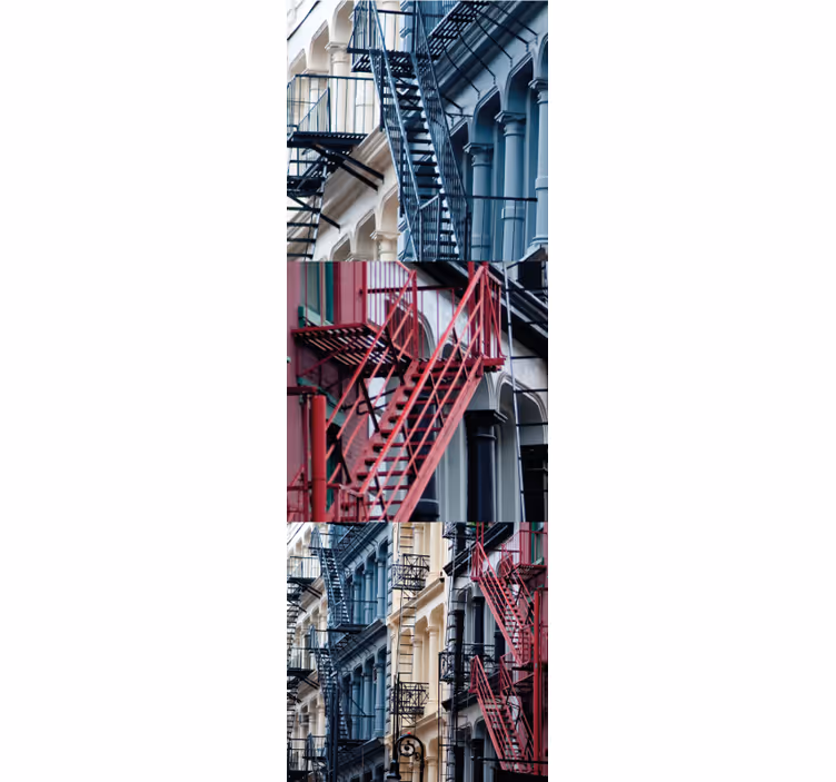 Papier peint pays escaliers de secours urbains - TenStickers