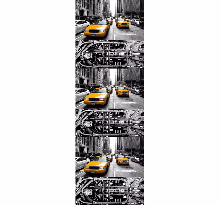 Papier peint pays scène de taxi urbain - TenStickers