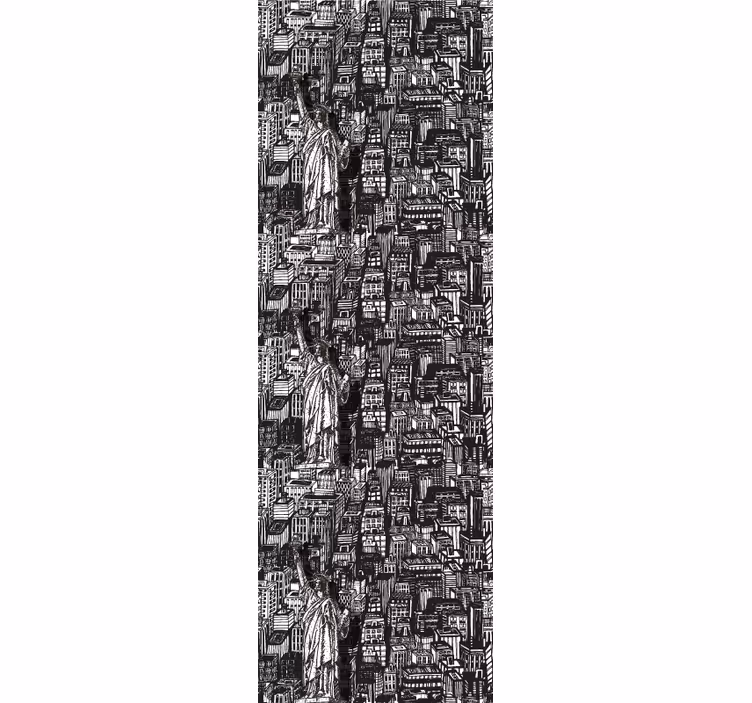Papier peint pays collage urbain de statue - TenStickers