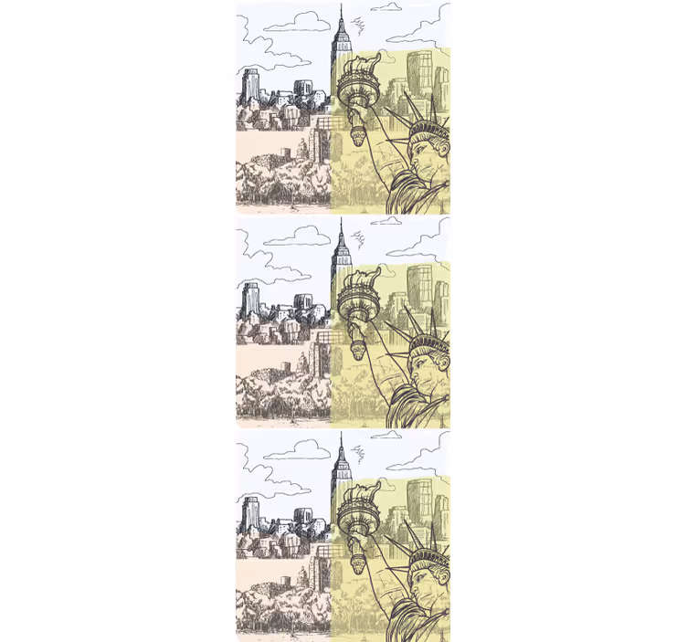 Papier peint pays conception de croquis urbains - TenStickers
