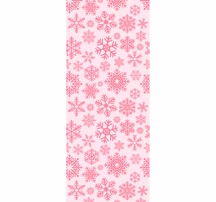 Papier peint Noël motif de flocon de neige rose - TenStickers