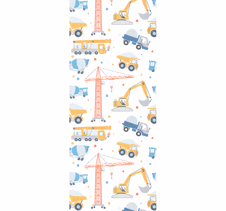 Papier peint chambre enfant motifs de construction - TenStickers