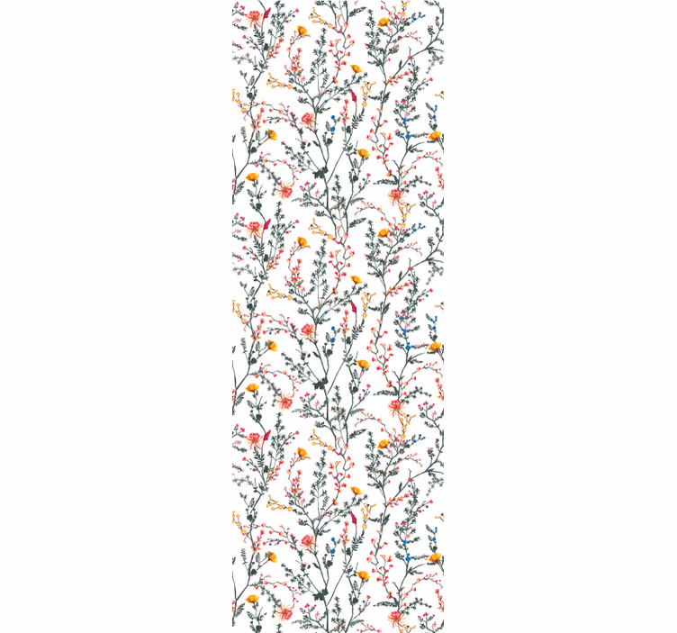 Papier peint fleur Fines fleurs de jardin minimalistes - TenStickers