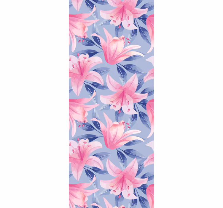 Papier peint fleuri motif de lys élégant - TenStickers