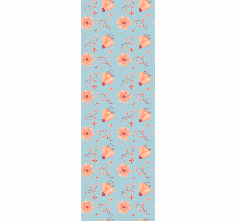 Papier peint floral illustration florale papillon - TenStickers