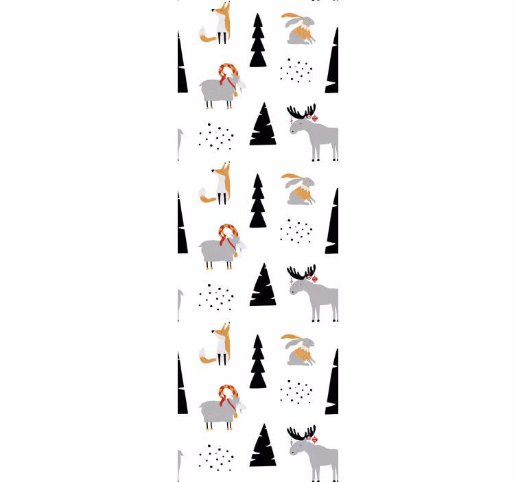 Papier peint animaux motif animalier festif - TenStickers