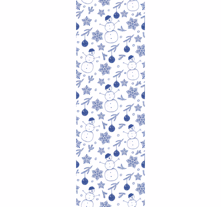 Papier peint Noël modèle de bonhommes de neige de vacances - TenStickers