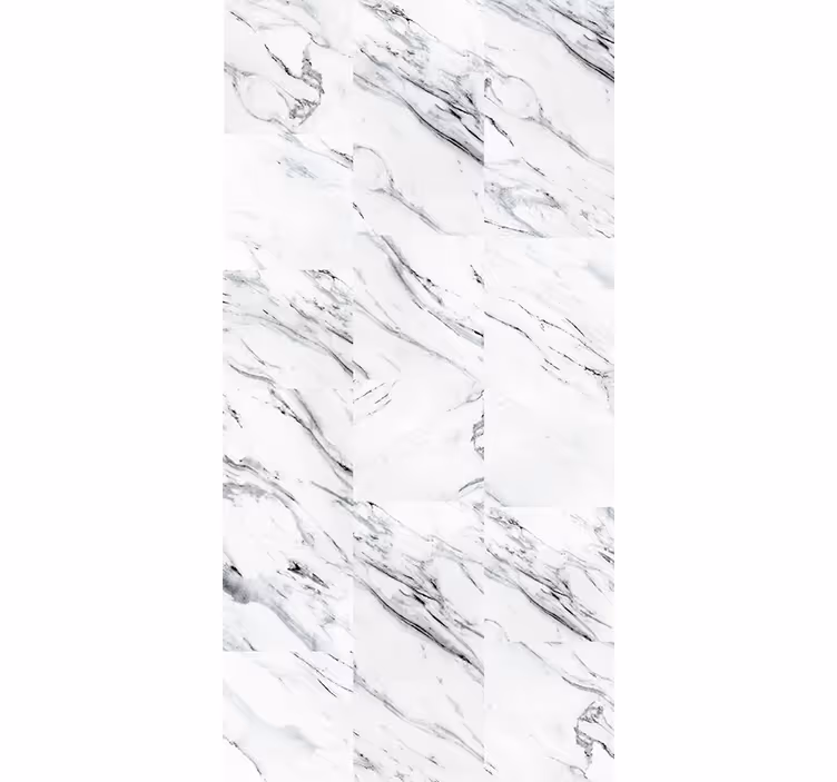 Papier peint salon Design fluide en marbre noir, blanc et gris - TenStickers