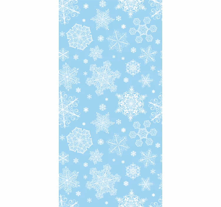 Papier peint salon Flocons de neige blancs sur fond bleu - TenStickers