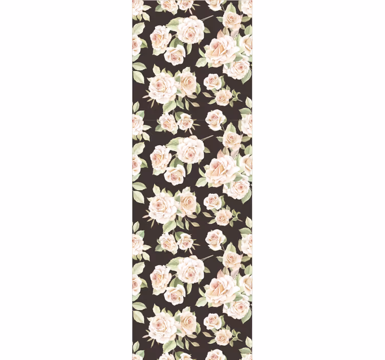 Papier peint floral roses en fleurs - TenStickers