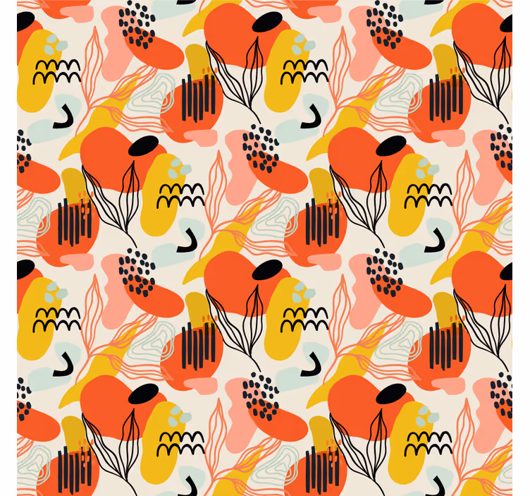 Papier peint peinture avec points et lignes - TenStickers