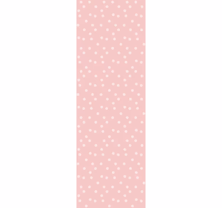 Papier peint rond Pois rose pastel et blancs - TenStickers