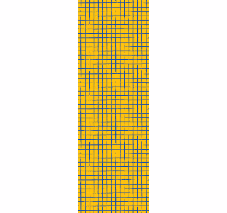 Papier peint chambre ado  moderne de grille bleue et jaune - TenStickers