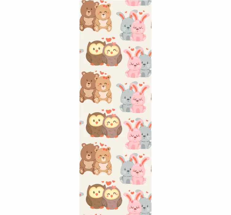 Papier peint jungle Ours chouette lapin belle - TenStickers