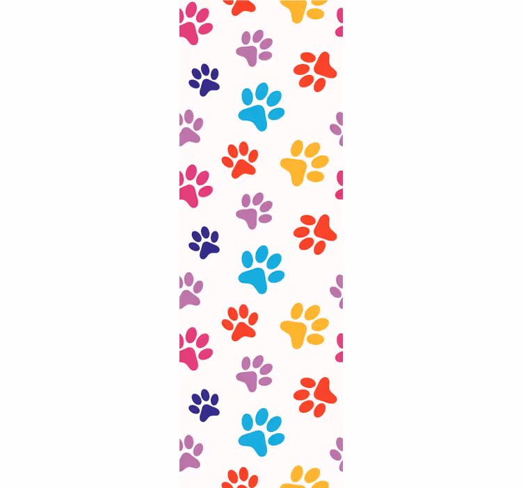 Papier peint chiens motifs de pattes colorées - TenStickers