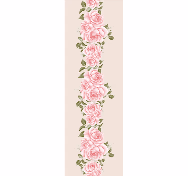 Papier peint fleur  rose vintage - TenStickers
