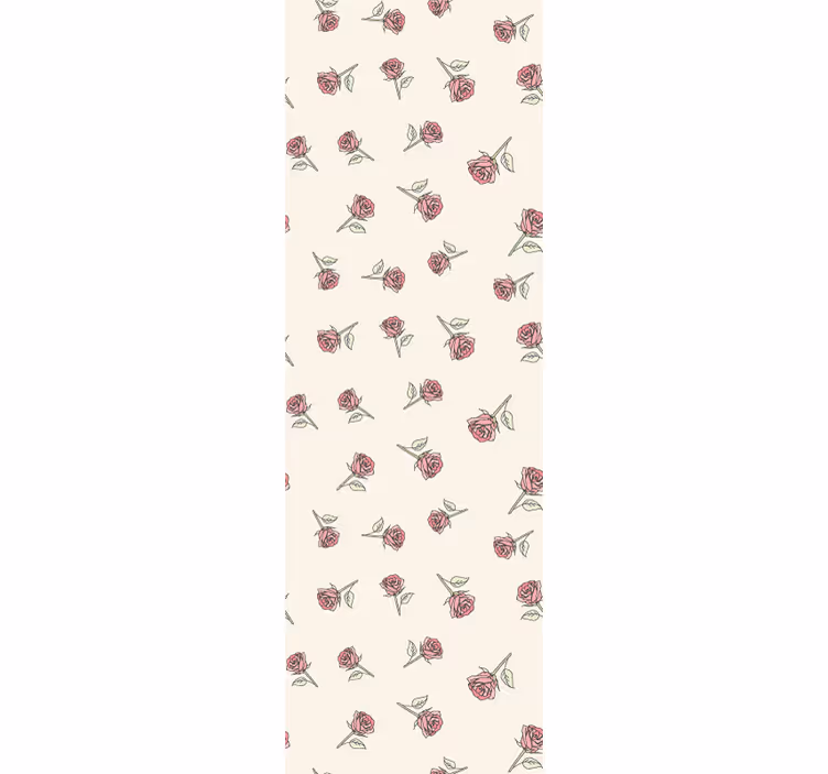 Papier peint floral répétition du motif rose - TenStickers