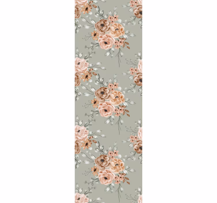 Papier peint fleur Roses vintage sur fond vert menthe - TenStickers