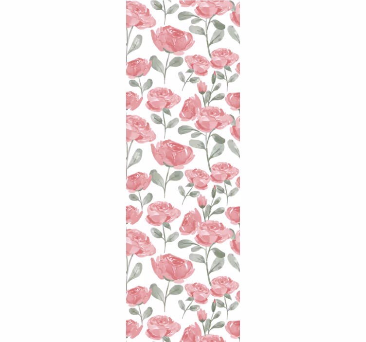 Papier peint floral aquarelle de roses - TenStickers