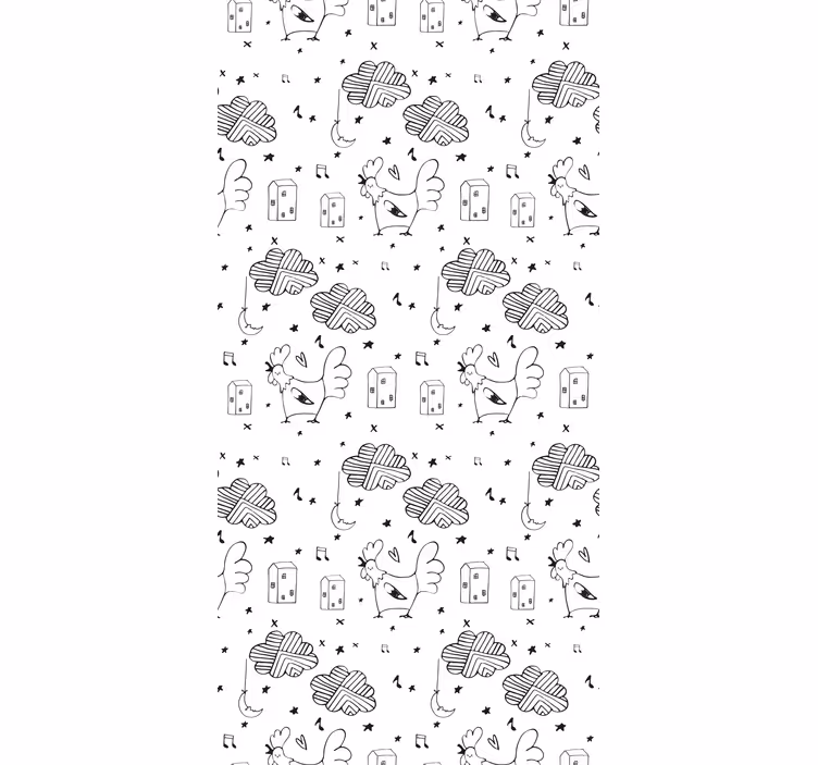 Papier peint animaux modèle de dessin animé de coq - TenStickers