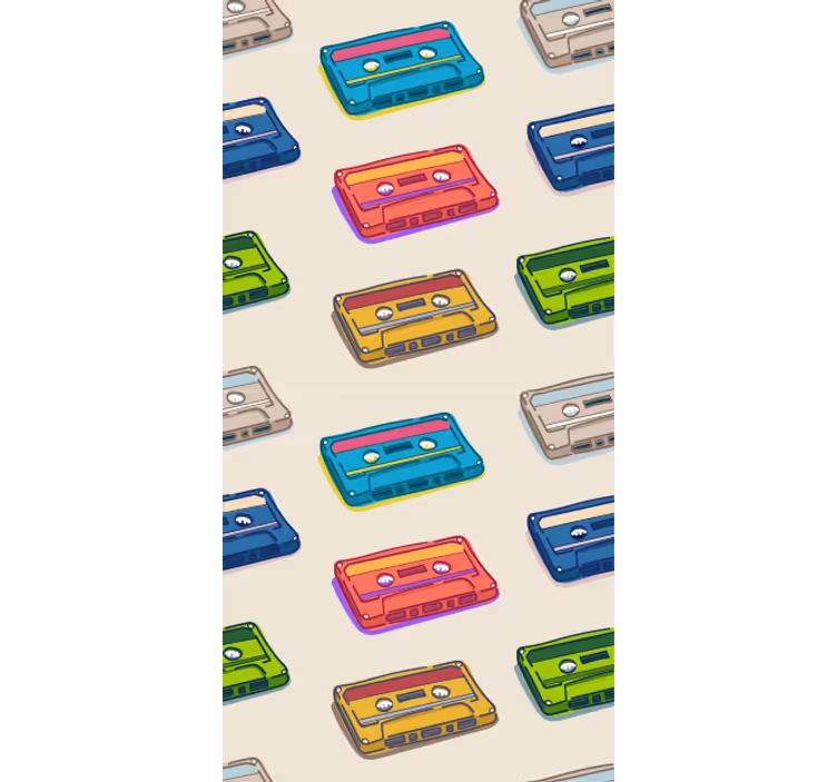 Papier peint art cassettes audio rétro - TenStickers