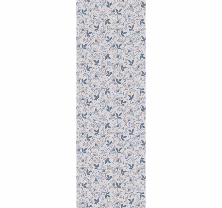 Papier peint fleur  floral bleu hamptons - TenStickers