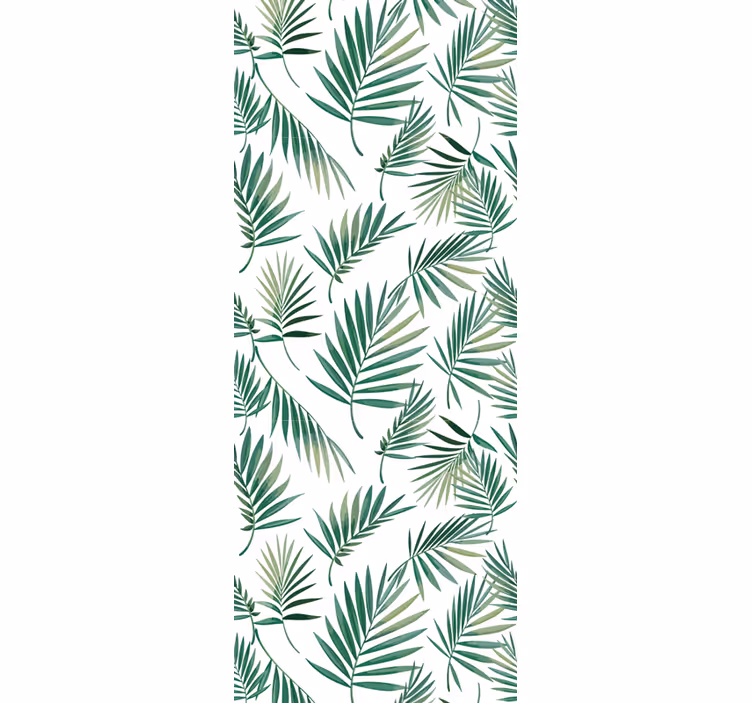 Papier peint chambre  de feuille verte design scandinave - TenStickers