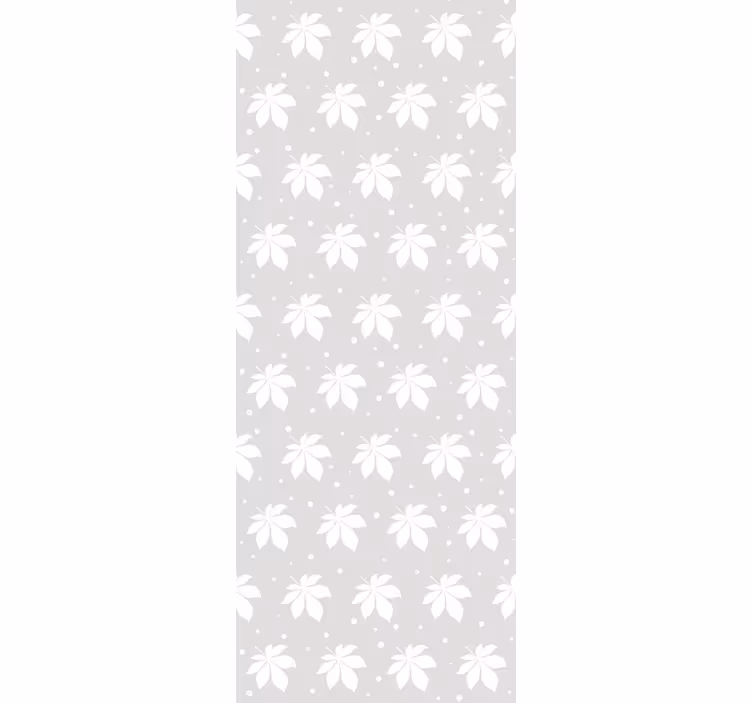 Papier peint feuillage motif gris et blanc - TenStickers
