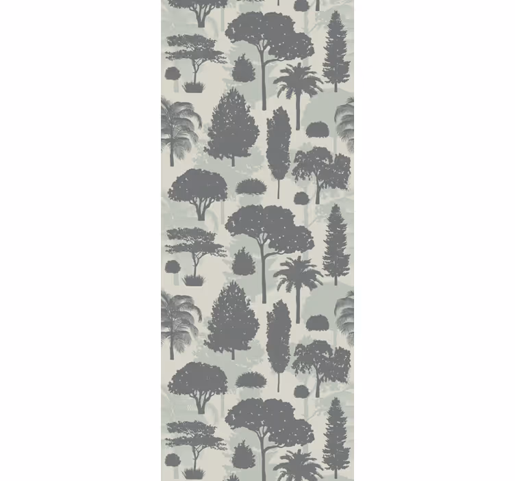 Papier peint paysage modèle de silhouette d'arbre - TenStickers