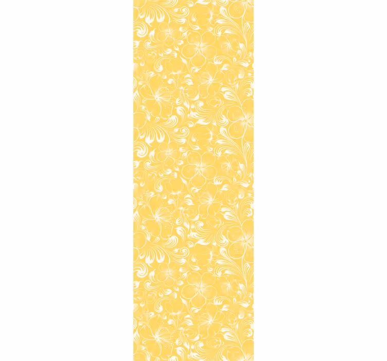 Papier peint fleur Style grand-millénaire floral jaune - TenStickers