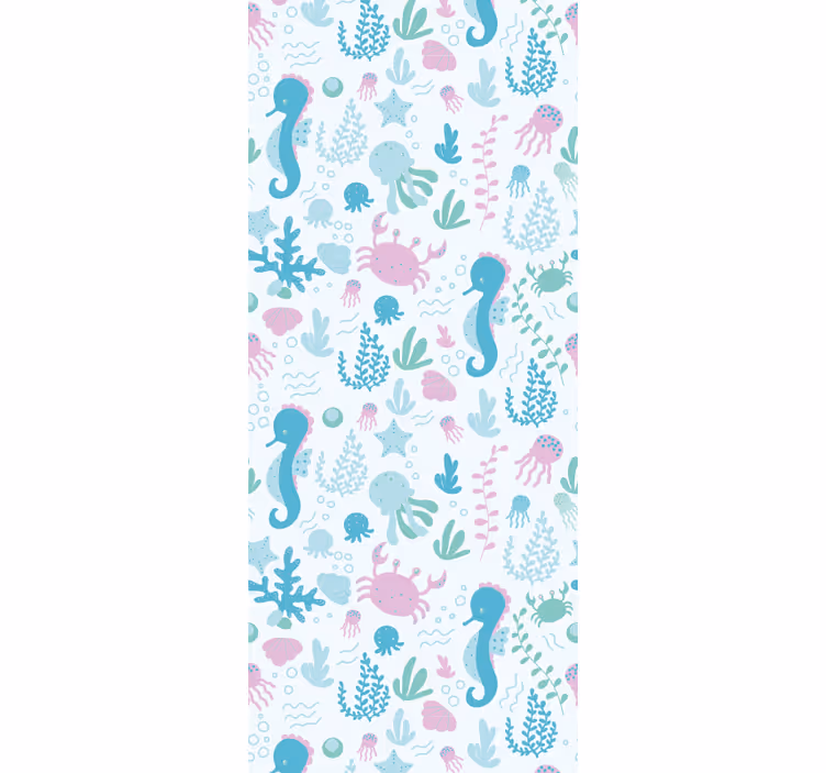 Papier peint animaux et plantes marines pastel - TenStickers