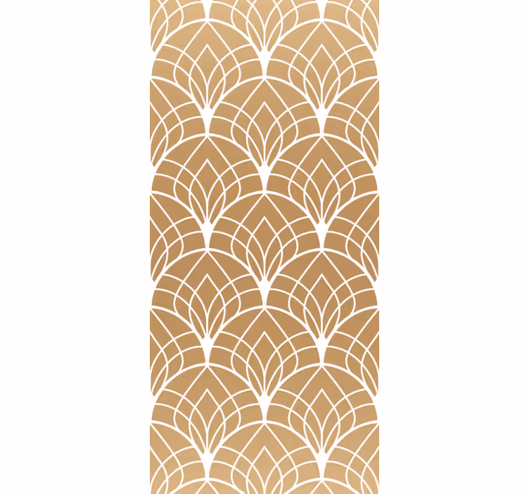Papier peint vintage  de décoration d'art blanc et or - TenStickers