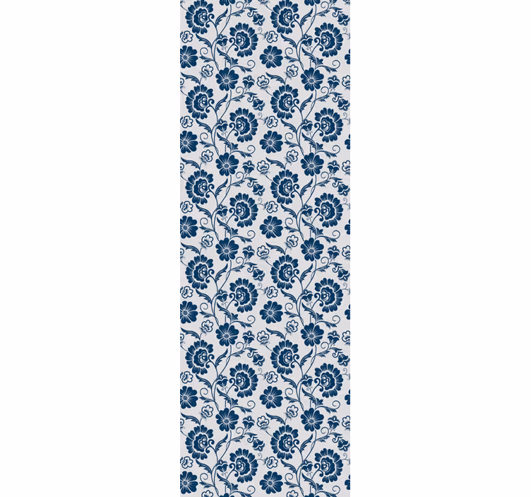 Papier peint fleuri Fleurs gris bleu - TenStickers