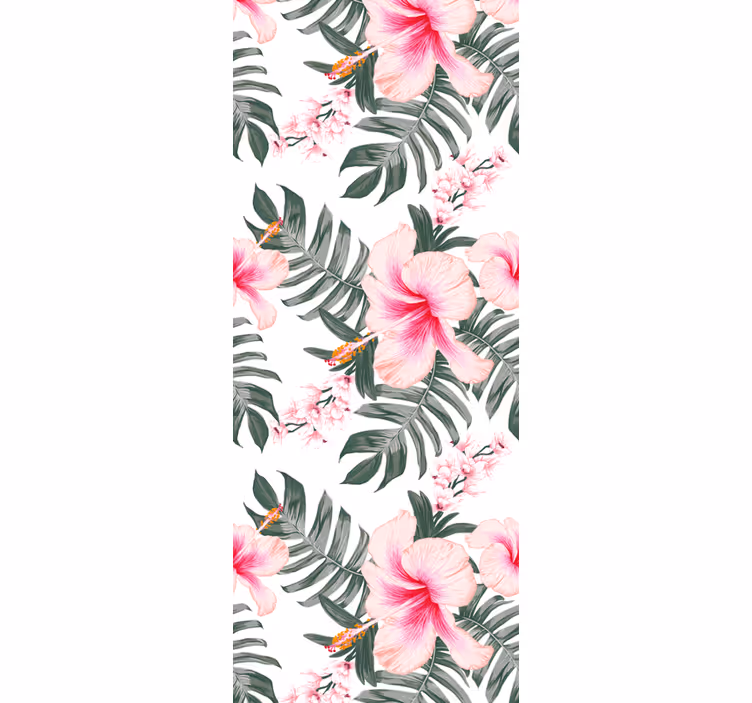 Papier peint fleuri  rose orchidée - TenStickers