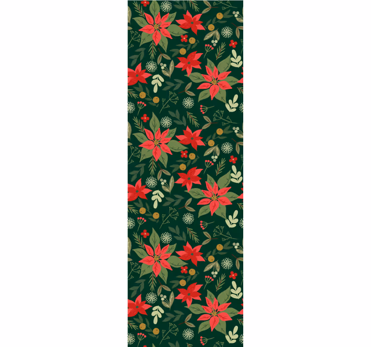 Papier peint Noël motif floral festif - TenStickers